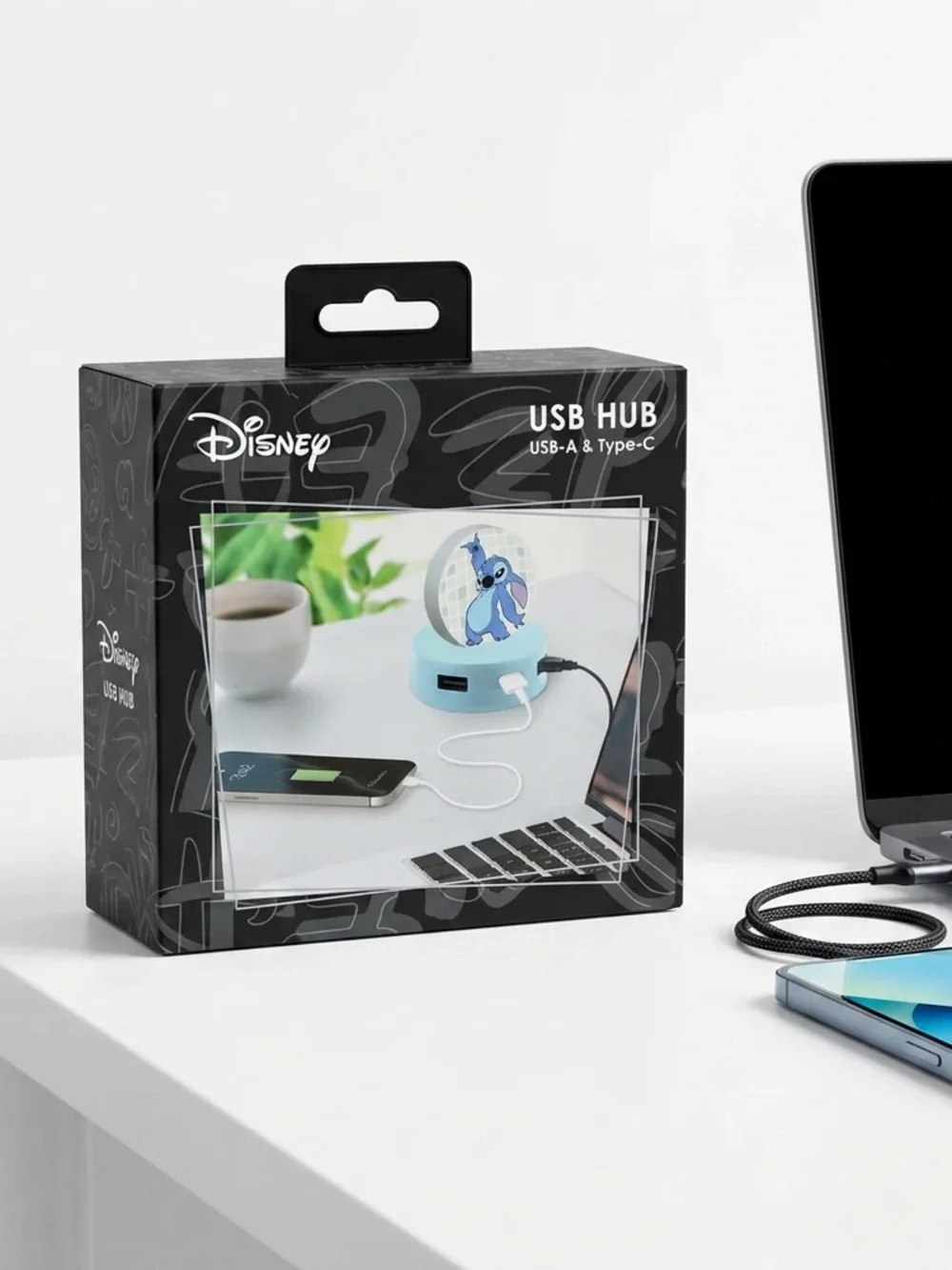 Disney Stitch USB Hub USB-A & Type-C Data Transfer Charger